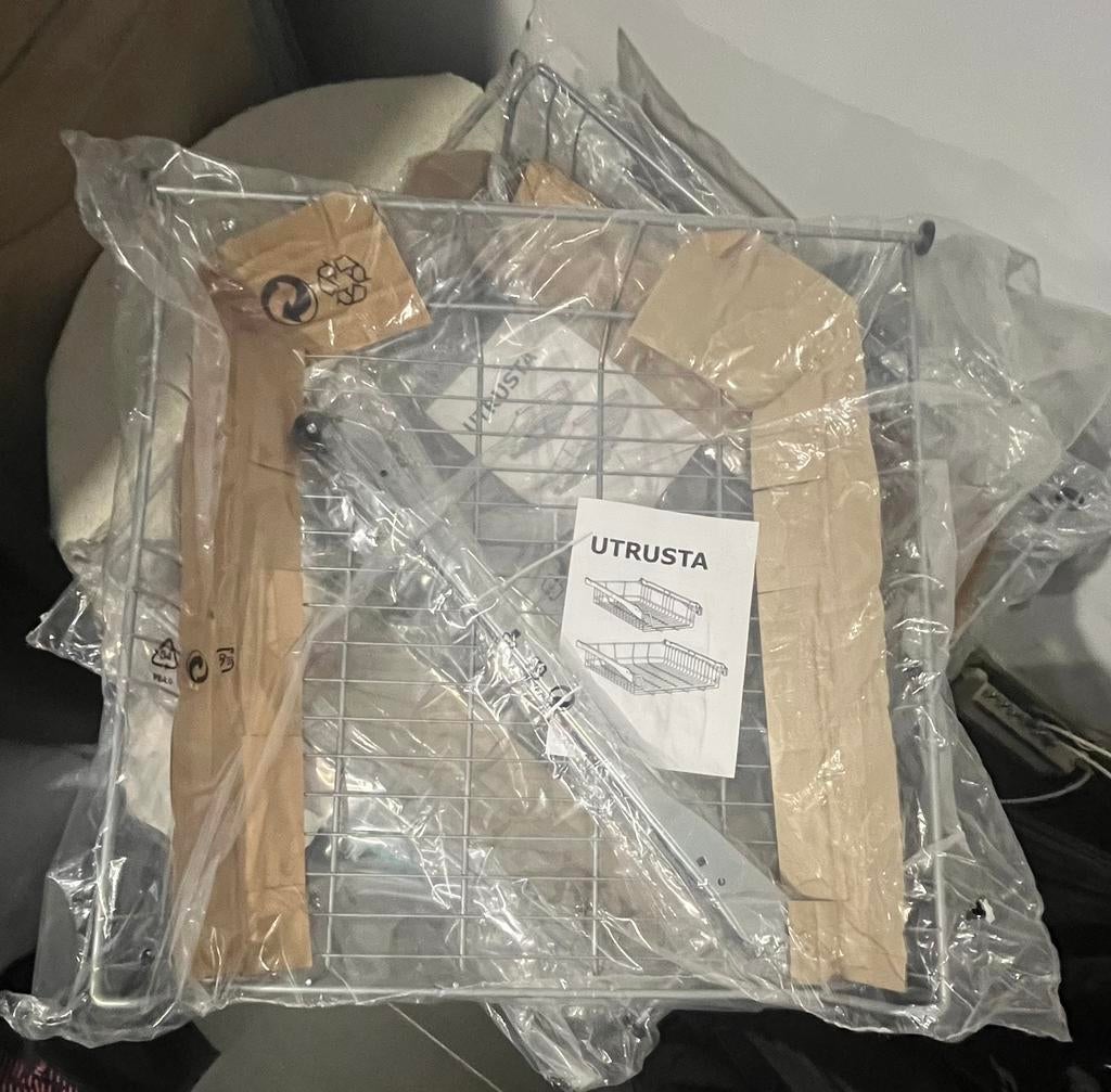 Ikea Utrusta 6x corbeilles 60cm pour éléments cuisine Metod, Neuf, Gris, Enlèvement, 50 à 100 cm