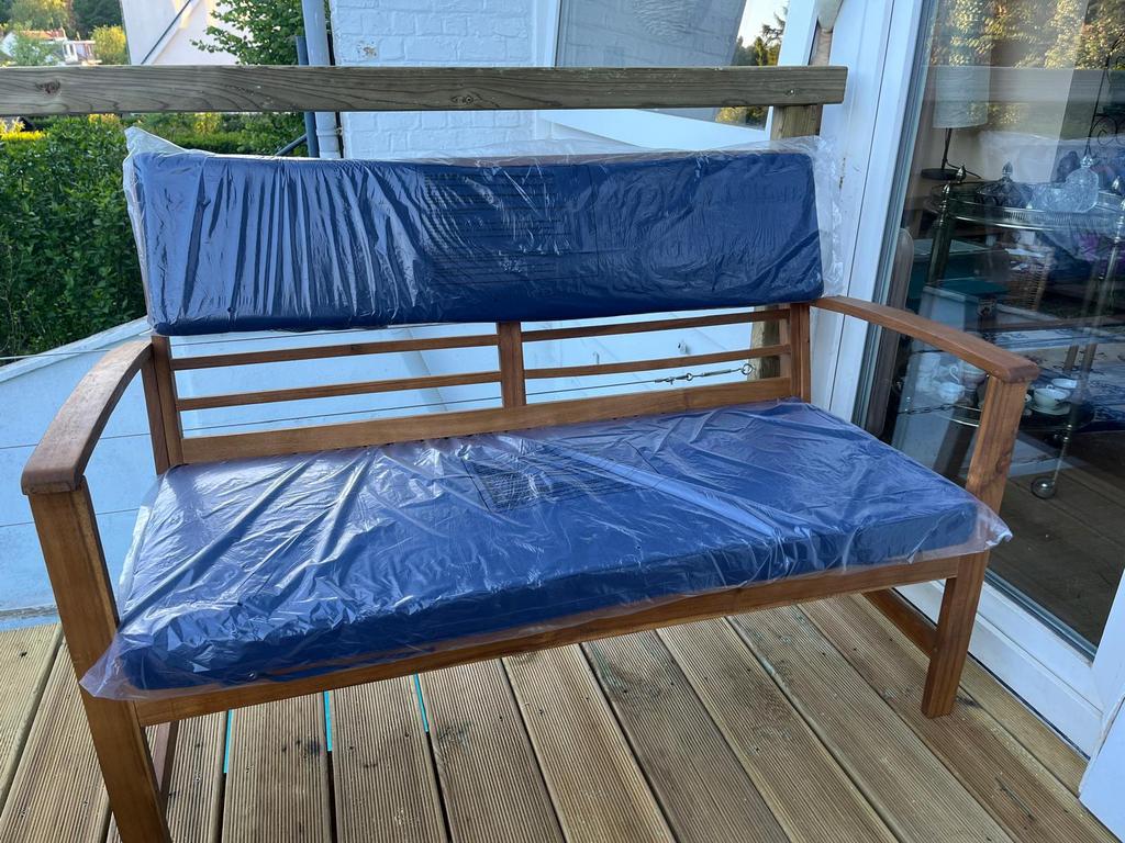 Acacia 2-zits tuinbank met kussens, Ophalen, Nieuw, Hout