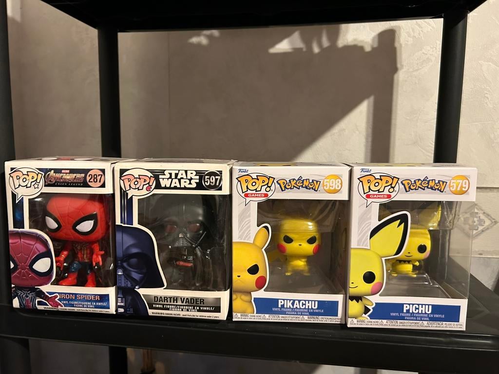 4x Funko Pop in doos – Pokémon, Star Wars & Marvel m, Ophalen of Verzenden, Zo goed als nieuw
