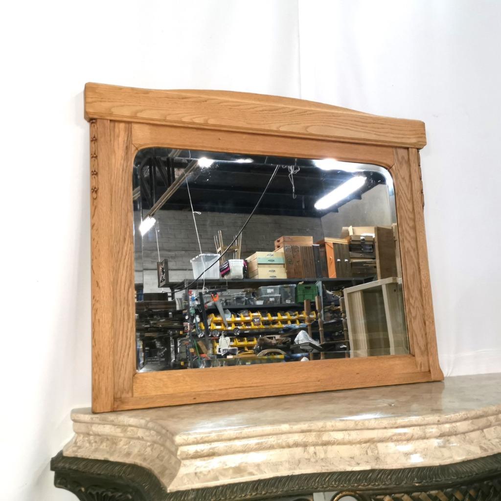 Grote antiek BLANK eiken Franse spiegel B 110cm H 90cm, Ophalen, Zo goed als nieuw, 100 tot 125 cm, Minder dan 100 cm