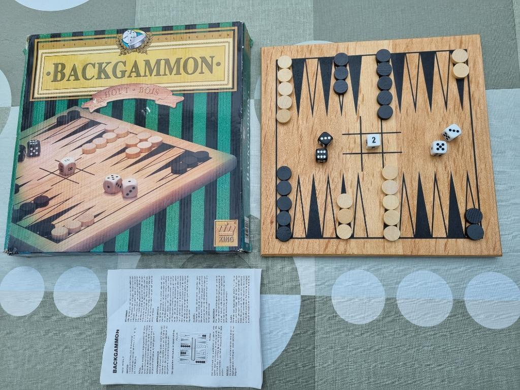 Backgammon, bordspel voor 2 personen., Ophalen of Verzenden, Zo goed als nieuw