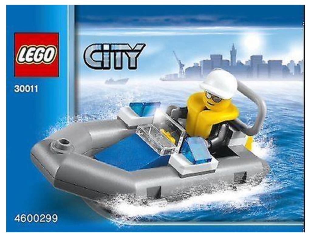 Lego City Bateau de police en caoutchouc 30011, Enlèvement ou Envoi, Utilisé, Ensemble complet, Lego