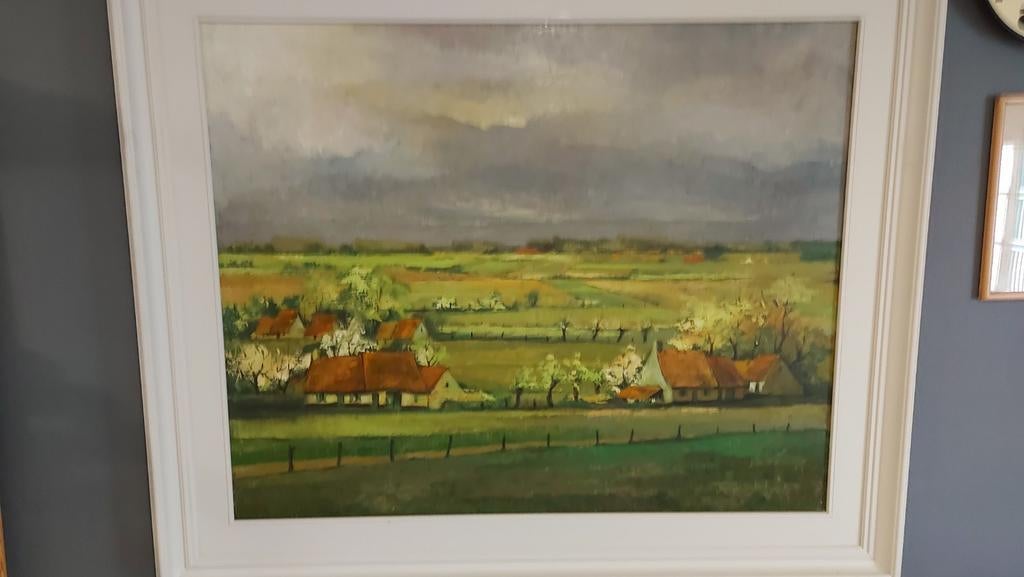 Schilderij Tuur De Rijbel. Vlaanderen langs de schelde, Enlèvement