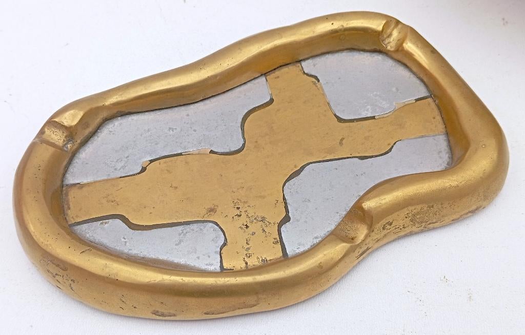 Cendrier en aluminium en bronze brutalisme DAVID MARSHALL, Antiquités & Art, Enlèvement ou Envoi, Bronze