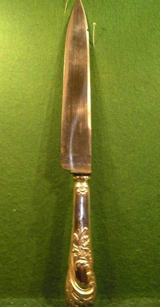 VLEESSERVEERMES/ZILVEREN HANDGREEP 800 KEURMERK, Antiek en Kunst, Antiek | Zilver en Goud, Zilver, Ophalen of Verzenden