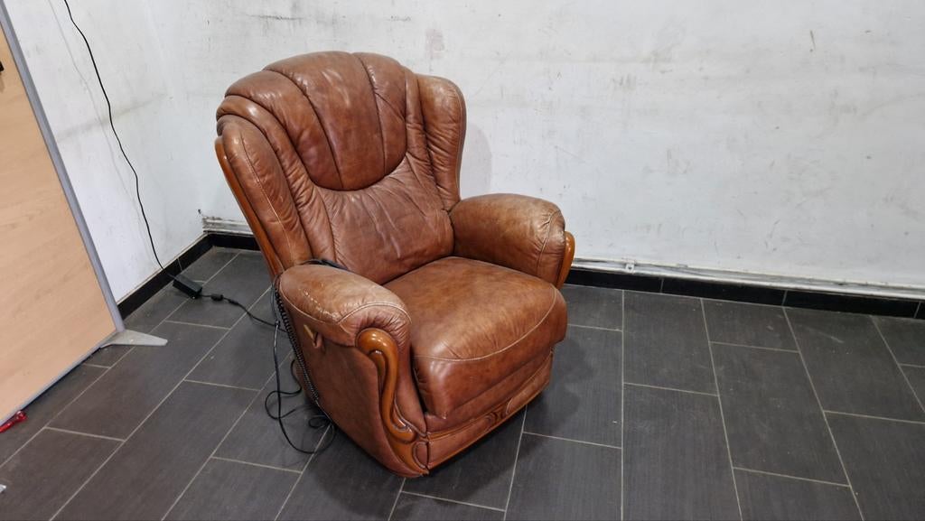 bruine elektrische relaxfauteuil met een groot comfort, Diversen, Zo goed als nieuw