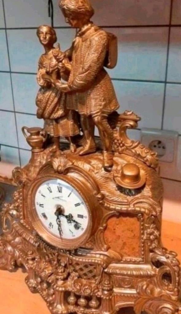 Horloge de cheminée italienne « Lovers » de Lancini, Antiquités & Art, Enlèvement ou Envoi