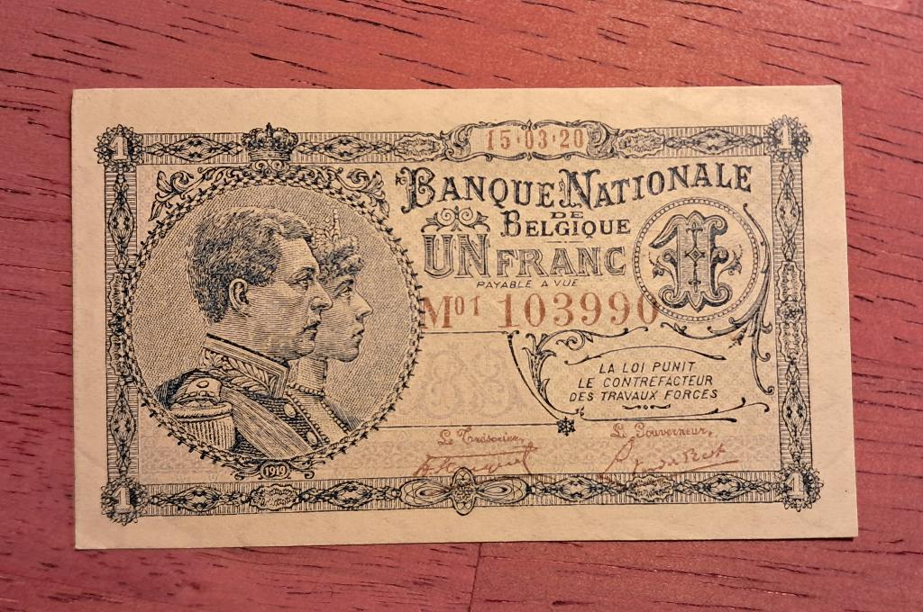 1 franc 1920 - billet unc, Enlèvement ou Envoi, Billets en vrac