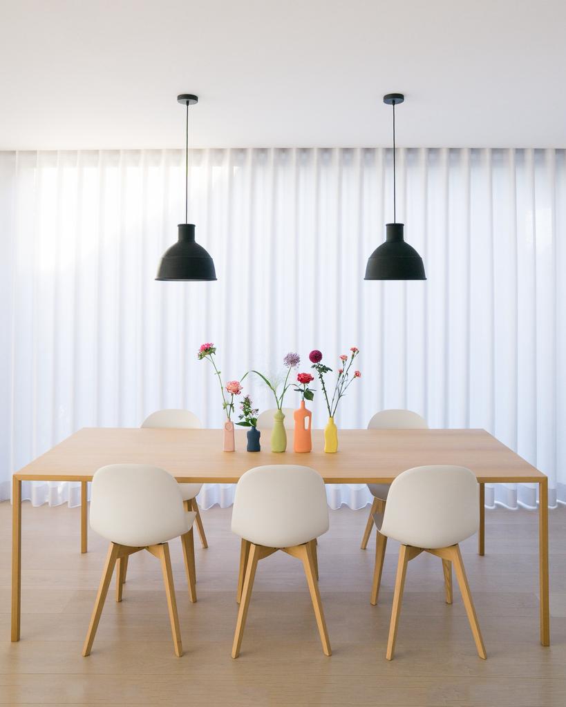 Connubia eiken stoelen - set van 6, Ophalen, Modern scandinavisch, Wit, Zo goed als nieuw