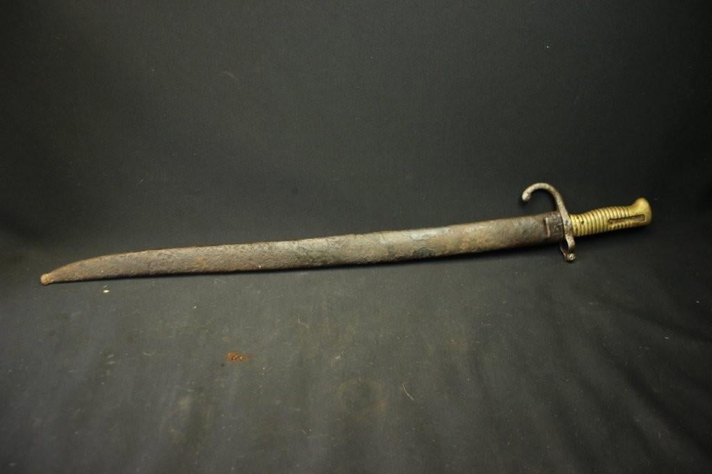 Franse Chassepot bajonet met schede, Ophalen of Verzenden