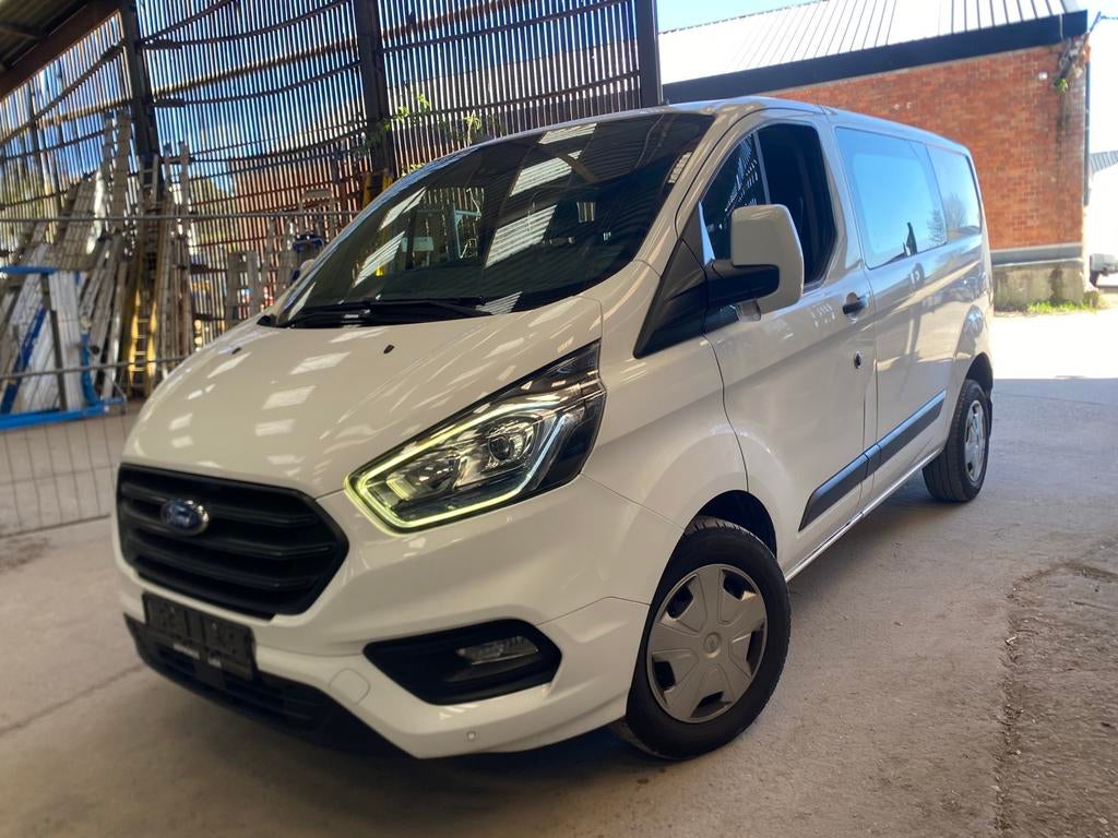 Ford transit custom dubb cabine, Auto's, Voorwielaandrijving, Wit, Bedrijf, Ford