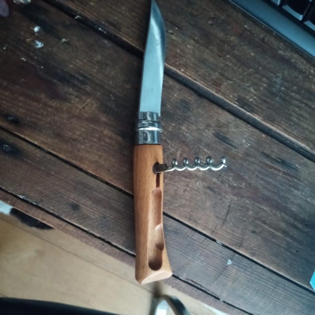 Opinel met kurkentrekker (n10), Caravans en Kamperen, Kampeergereedschap, Ophalen, Zo goed als nieuw