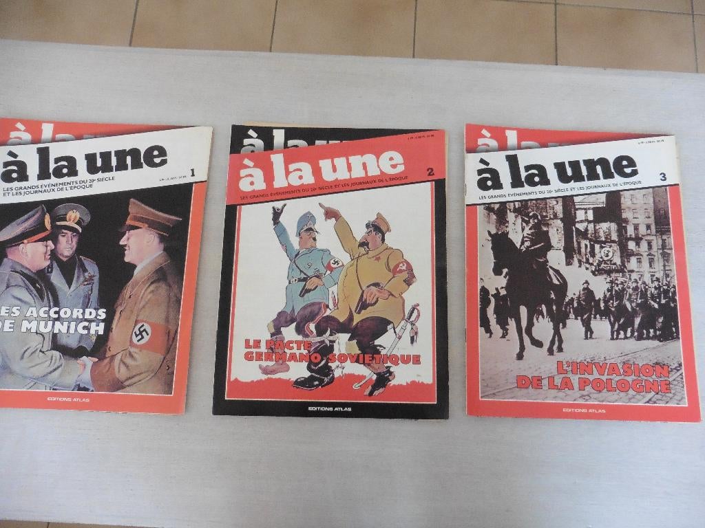 17 fascicules sur les grands évènements du 20ème s., Enlèvement ou Envoi, Editions Atlas à la une, Utilisé, 20e siècle ou après