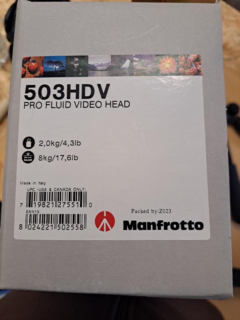 MANFROTTO 503 HDV statiefkop, Ophalen of Verzenden, Zo goed als nieuw, Balhoofd, Met balhoofd