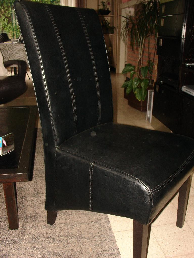 CHAISES CUIR NOIR, Enlèvement, Noir, Cuir