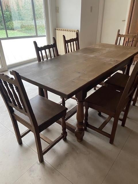 klassieke keukentafel met 6 stoelen, Ophalen