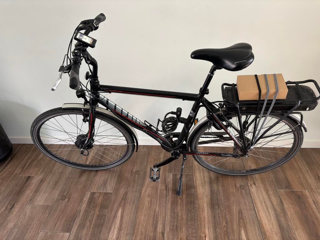 Granville Traffic + Voltabike voorwielmotor kit., Fietsen en Brommers, Elektrische fietsen, Ophalen, Zo goed als nieuw, 50 km per accu of meer