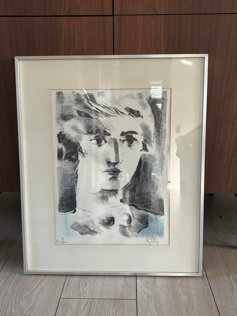 Schets, professioneel op maat ingekaderd, Ophalen