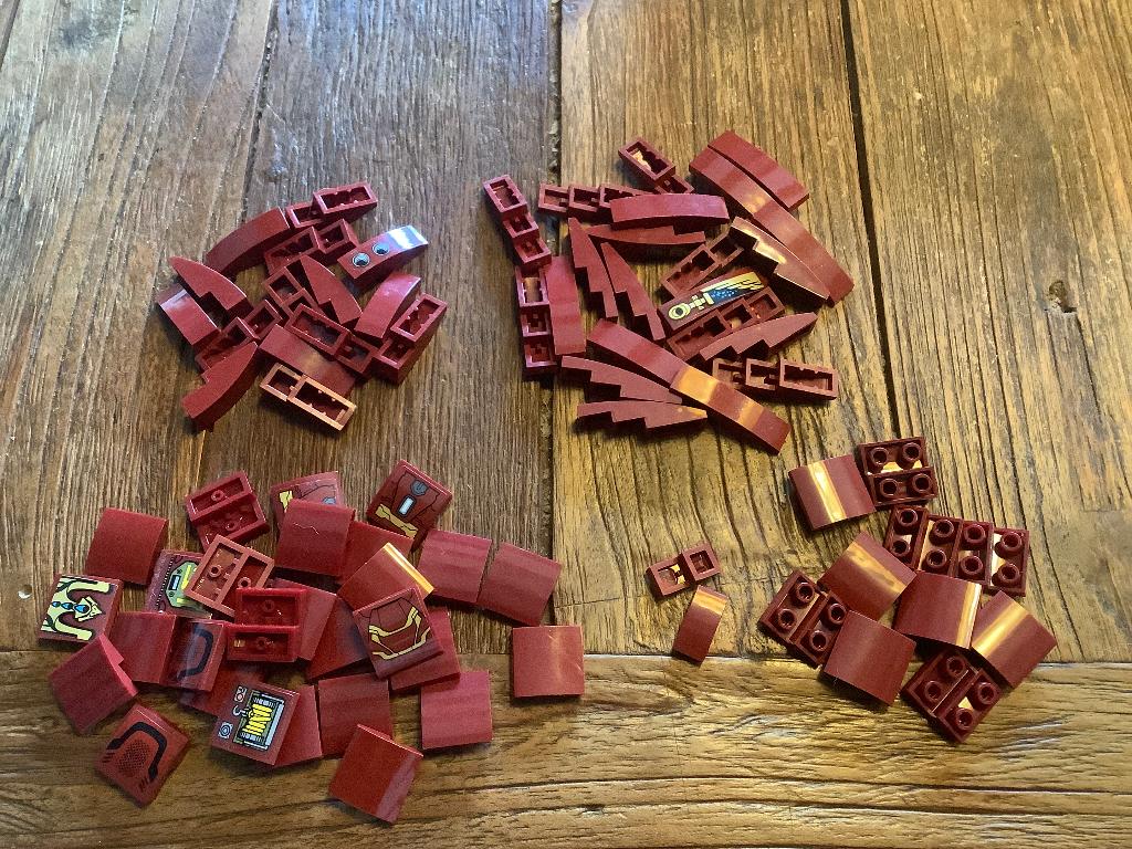 Lego slopes Curved dark red 78 stuks / 630-4, Ophalen of Verzenden, Gebruikt, Losse stenen, Lego