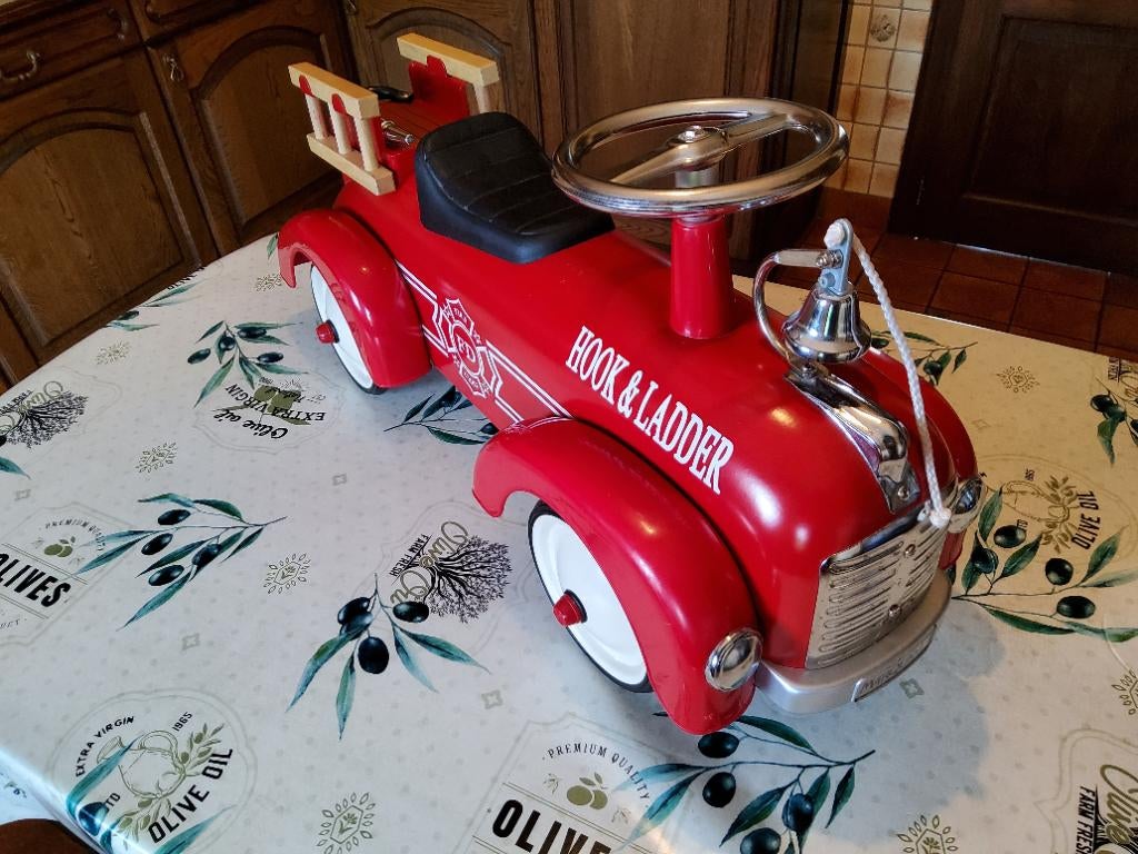 Camion de Pompiers. Acier et Plastique. Voir descriptions., Ophalen of Verzenden, Gebruikt