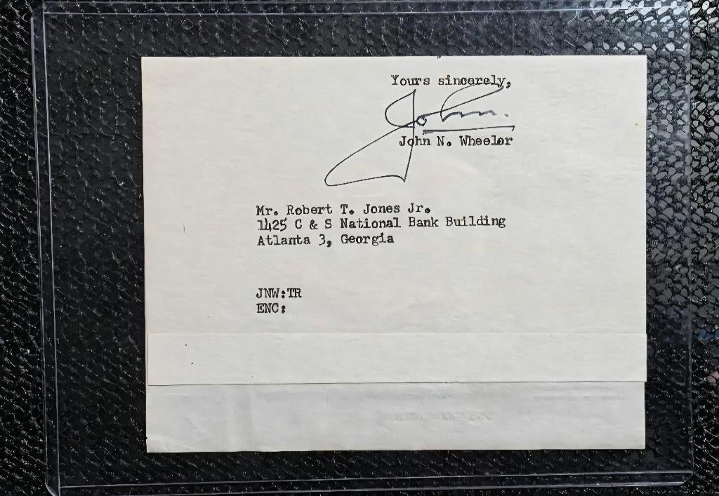 1958+Bobby Jones+Brief gestuurd naar Bobby Jones, Sport en Fitness, Golf, Ophalen of Verzenden, Zo goed als nieuw, Overige typen