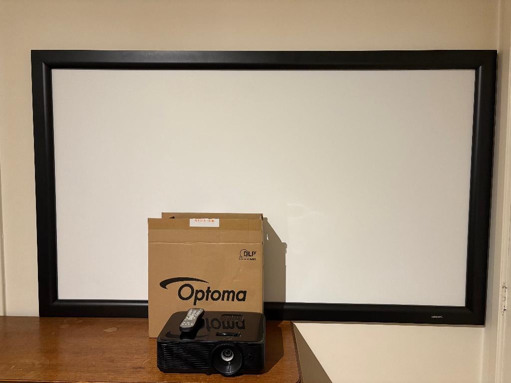 Optoma HD146X DLP Projector + scherm, Audio, Tv en Foto, Beamers, Ophalen, Zo goed als nieuw, DLP, Full HD (1080)