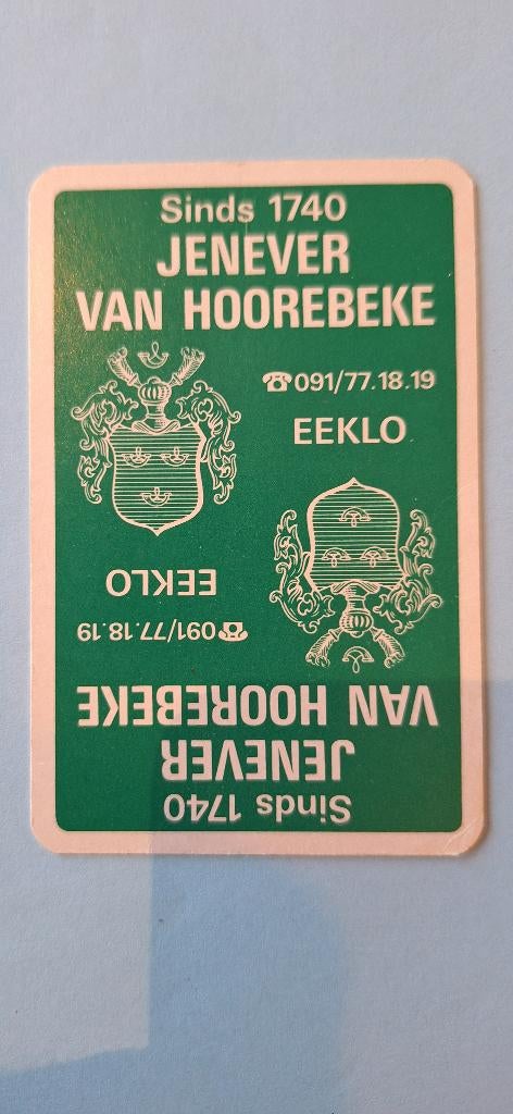 Carte à jouer Eecloo_Jenever Van Hoorebeke_Groen_226, Collections, Enlèvement ou Envoi, Utilisé, Joker(s)