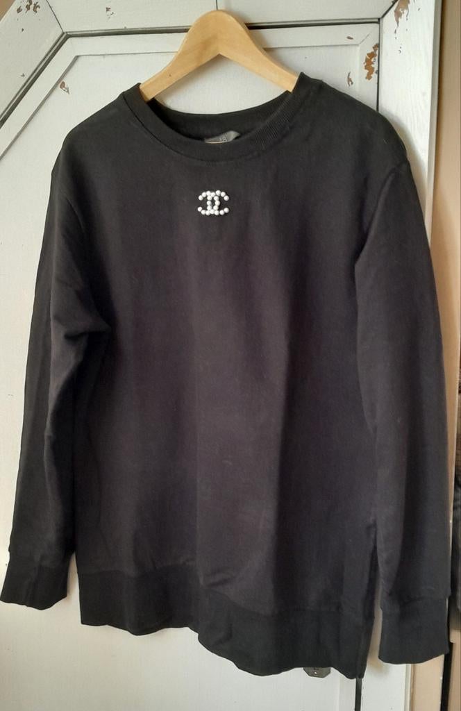 Prachtige sweater X.L. met pareltjes, Zeeman, Ophalen of Verzenden, Gedragen, Zwart