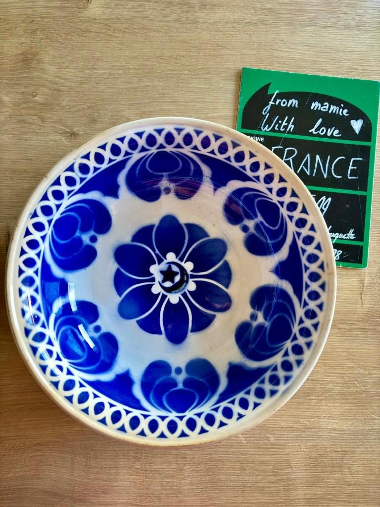 saladier vintage décor oriental aïcha digoin sarreguemines, Maison & Meubles, Enlèvement ou Envoi, Céramique, Utilisé, Autres styles