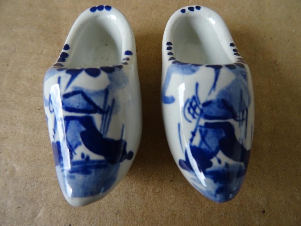 Delfts blauwe klompjes set 5cm Delfts Holland vintage 1960, Antiek en Kunst, Ophalen of Verzenden