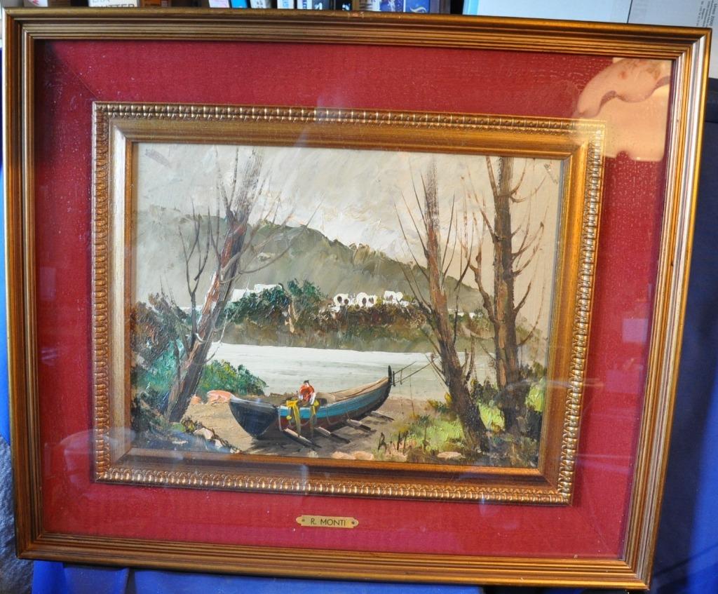 peinture hsp signée  rolando monti le pecheur, Enlèvement