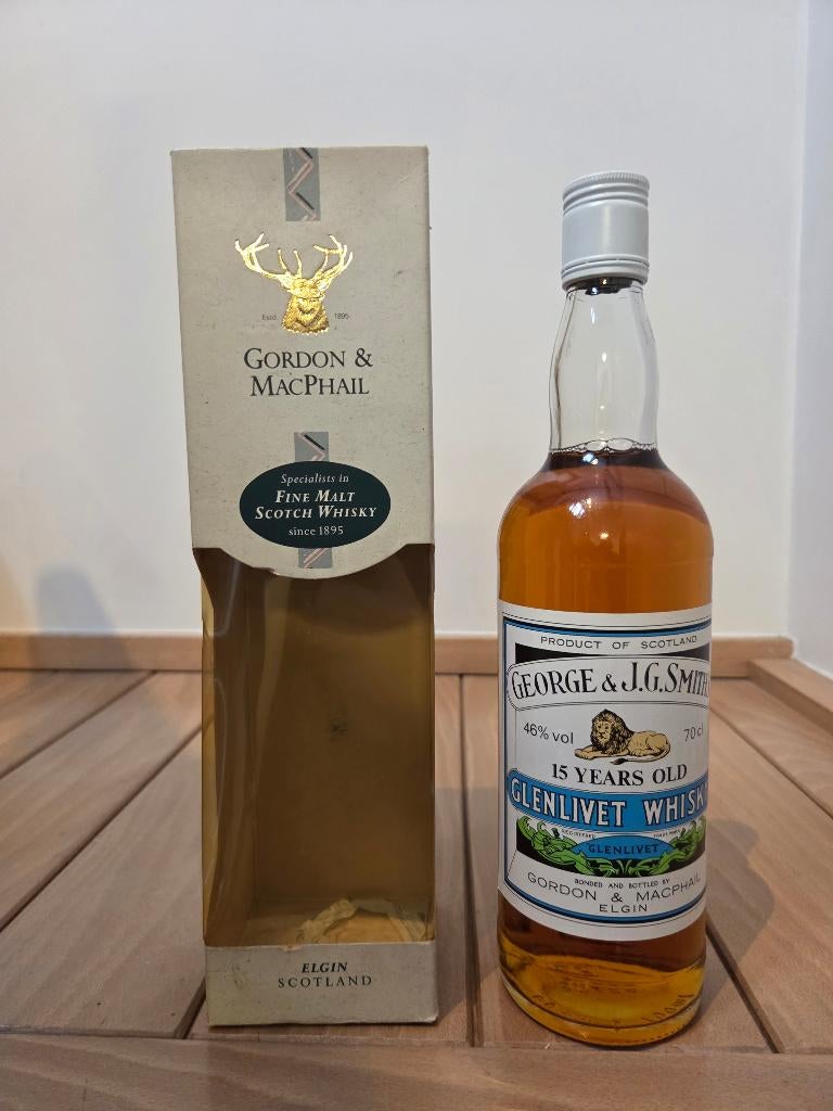 whisky Glenlivet 15y Gordon Mc Phail 1990's 46%, Collections, Enlèvement ou Envoi
