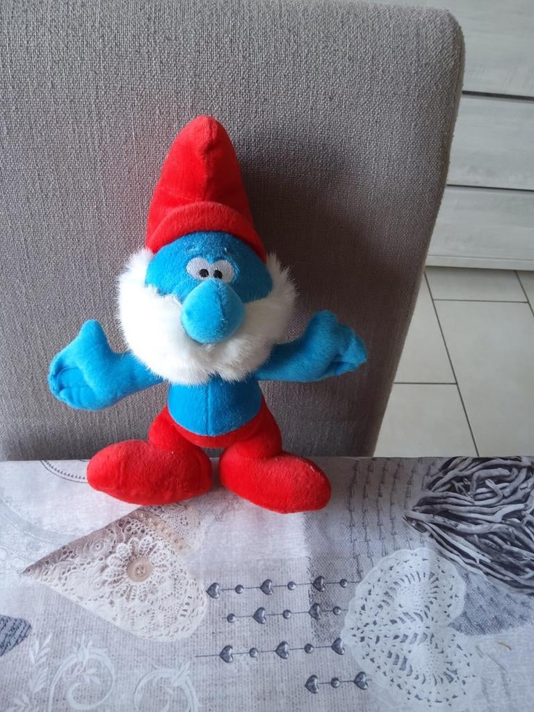 Peluche grand Schtroumpf, Collections, Enlèvement ou Envoi, Utilisé, Grand Schtroumpf, Poupée, Figurine ou Peluche