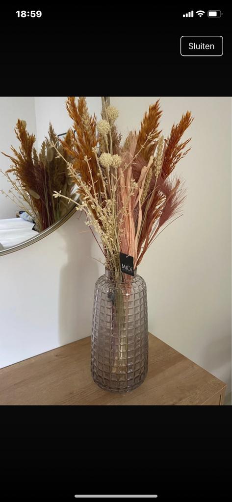 Vaas met droogbloemen, Ophalen, Zo goed als nieuw