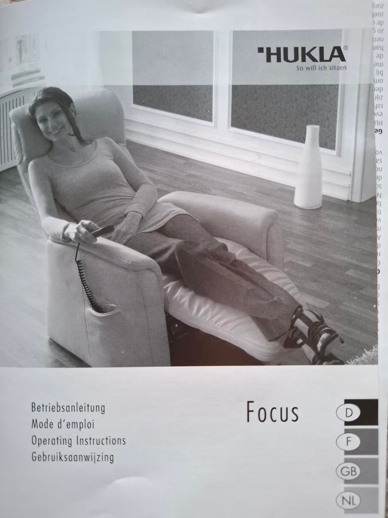 Hukla luxe relax zetel beige leder. Goede staat, Ophalen