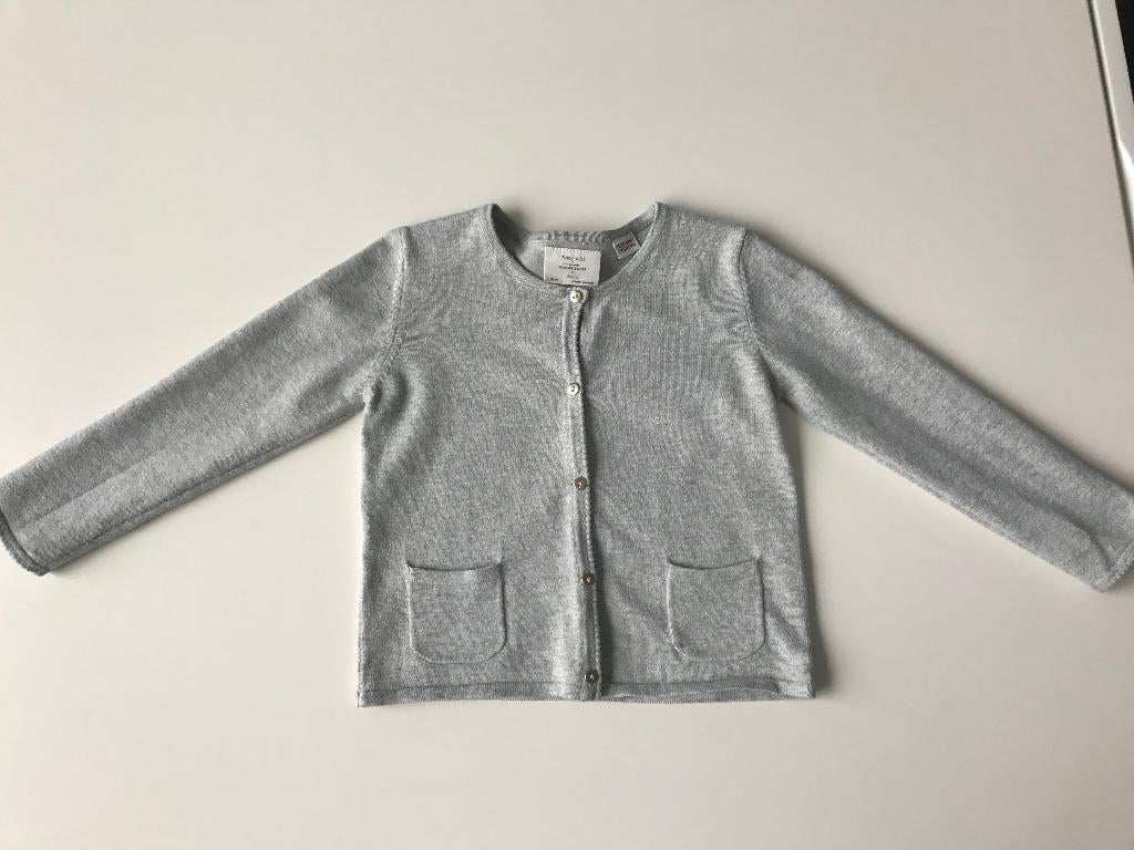 Gilet gris taille 104 avec boutons dorés, Enlèvement ou Envoi, Pull ou Veste, Comme neuf, Zara