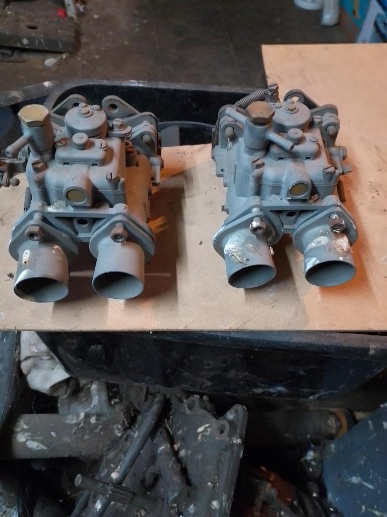 4 Solex carburateurs en 1 Simca rallye 2 -spruitstuk, Auto-onderdelen, Motor en Toebehoren, Oldtimer onderdelen, Overige automerken