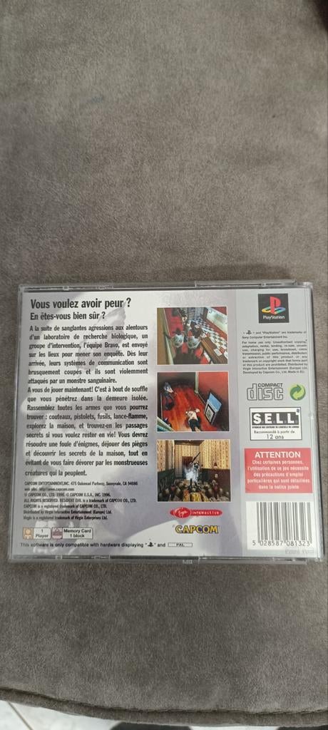 Resident evil 1 ps1, Consoles de jeu & Jeux vidéo, Jeux | Sony PlayStation 1, Enlèvement ou Envoi, Comme neuf