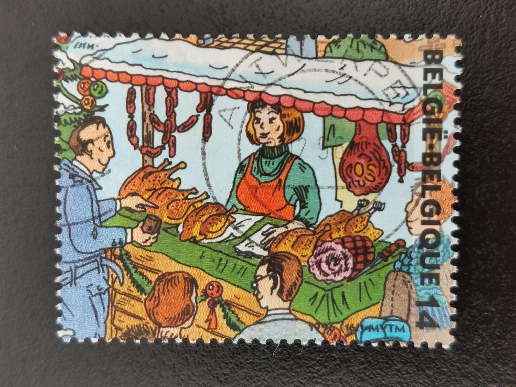 Belgie 1996 - Kerstmis - Kerstmarkt, Ophalen of Verzenden, Gestempeld, Kerst