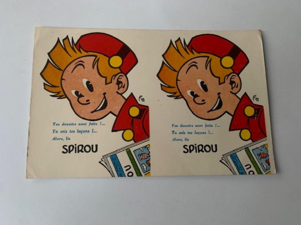 Robbedoes - Spirou - buvard, Collections, Enlèvement ou Envoi, Gaston ou Spirou, Utilisé, Image, Affiche ou Autocollant