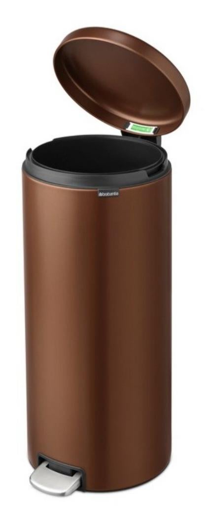 Brabantia NewIcon Vuilbak - 30 liter - Warm Bronze, Gebruikt, Met pedaal, 50 tot 75 cm, Ophalen of Verzenden