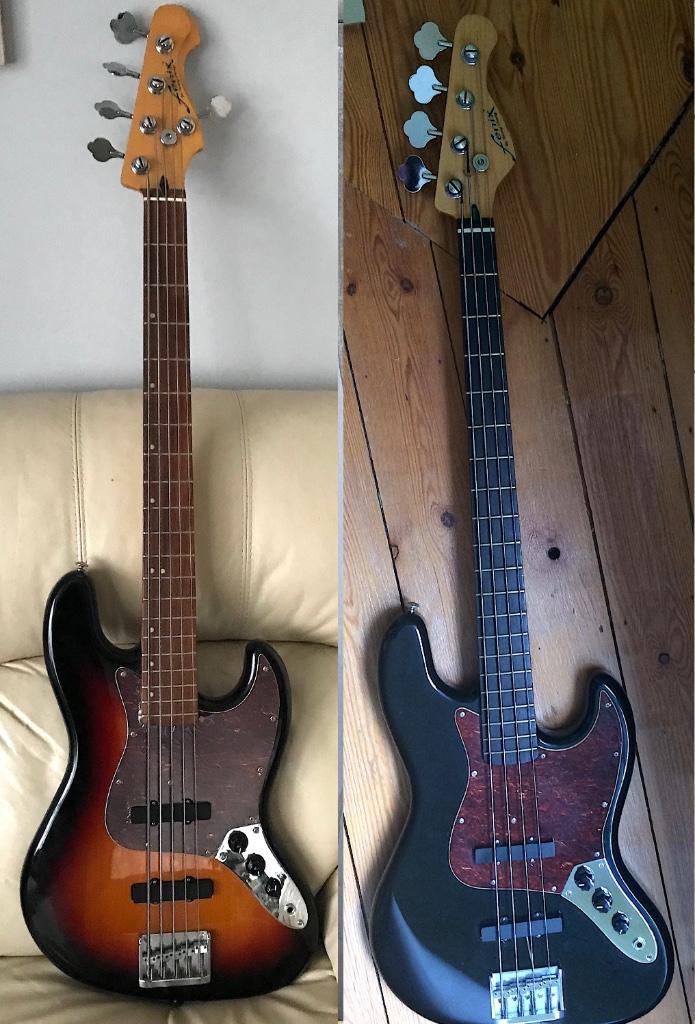 twee basgitaren Fenix by Young Chang, Ophalen of Verzenden, Gebruikt, Elektrisch