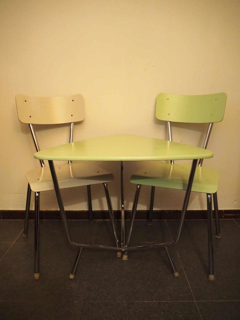 Vintage set design tafeltje en stoelen, 1960s, Enlèvement, Comme neuf, Autres formes