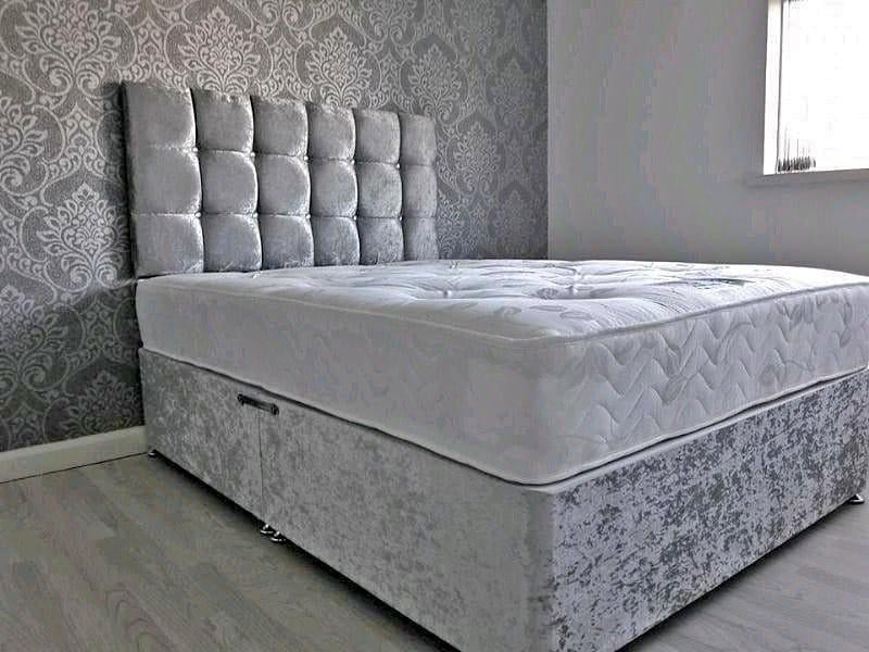 Luxe fluwelen bed – elegant design met premium comfort, Envoi, Neuf, Noir