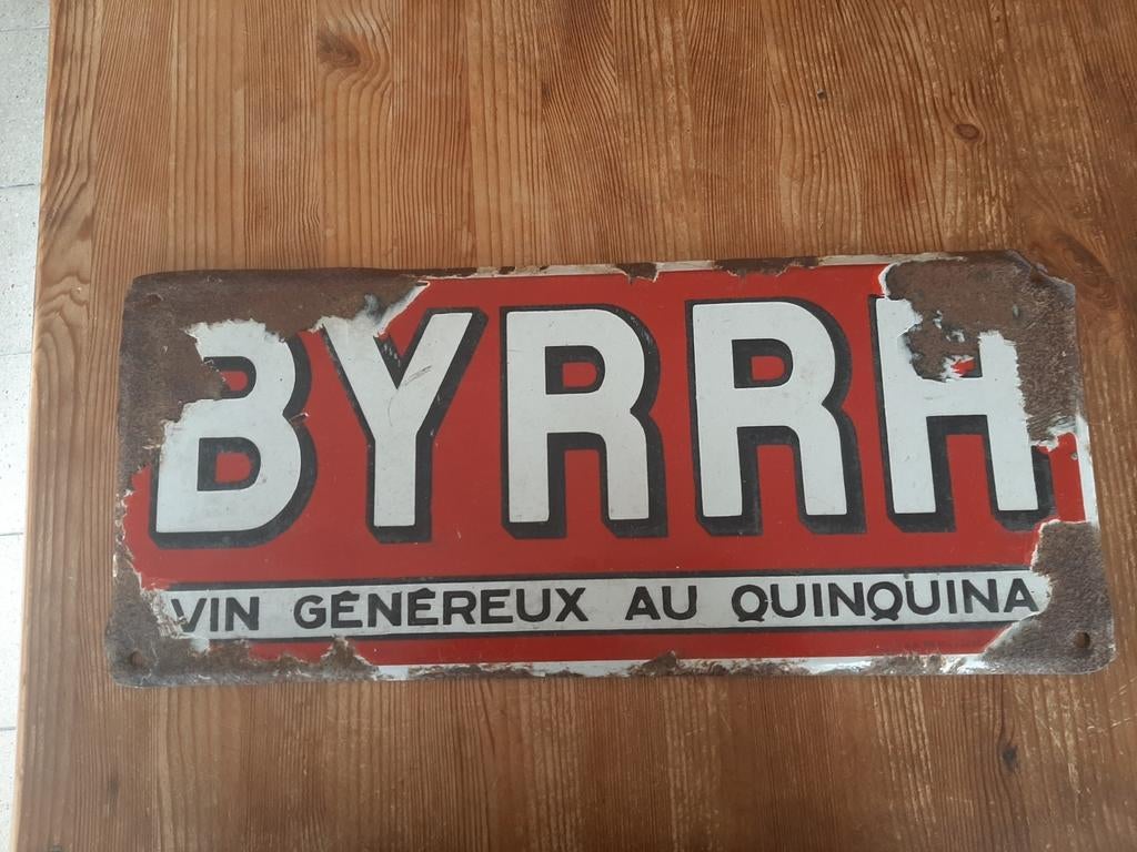 Ancienne plaque émaillée BYRRH, Enlèvement ou Envoi