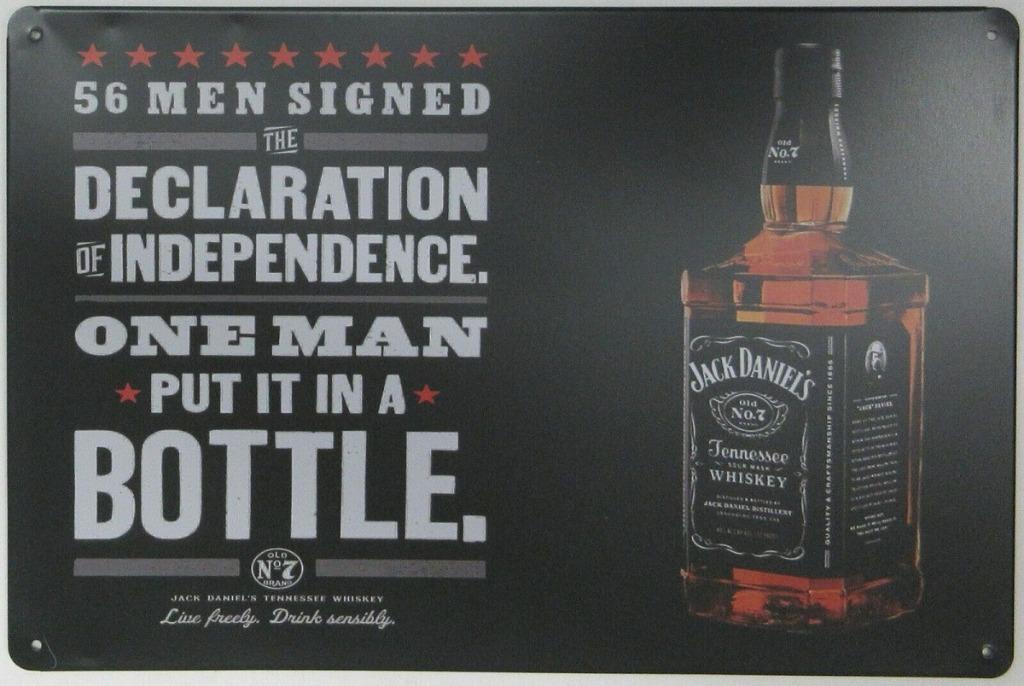 Plaque murale en métal « 56 hommes » signée Jack Daniels, Collections, Marques & Objets publicitaires, Enlèvement ou Envoi, Neuf