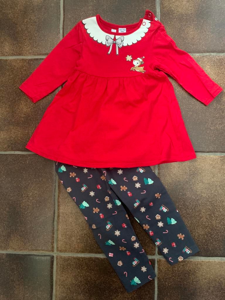Kerstkleedje + legging mt 74, Ophalen, Zo goed als nieuw, Meisje, Setje