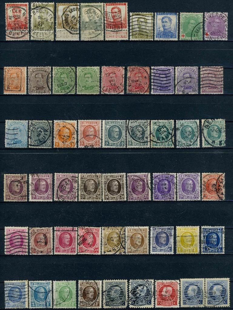 (B) Lot zegels Albert I gestempeld  (1912 - 1931) - 1, Postzegels en Munten, Postzegels | Europa | België, Ophalen of Verzenden