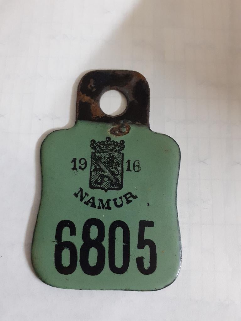 Fietsplaat Namur 1916, Verzamelen, Overige Verzamelen, Zo goed als nieuw, Ophalen of Verzenden