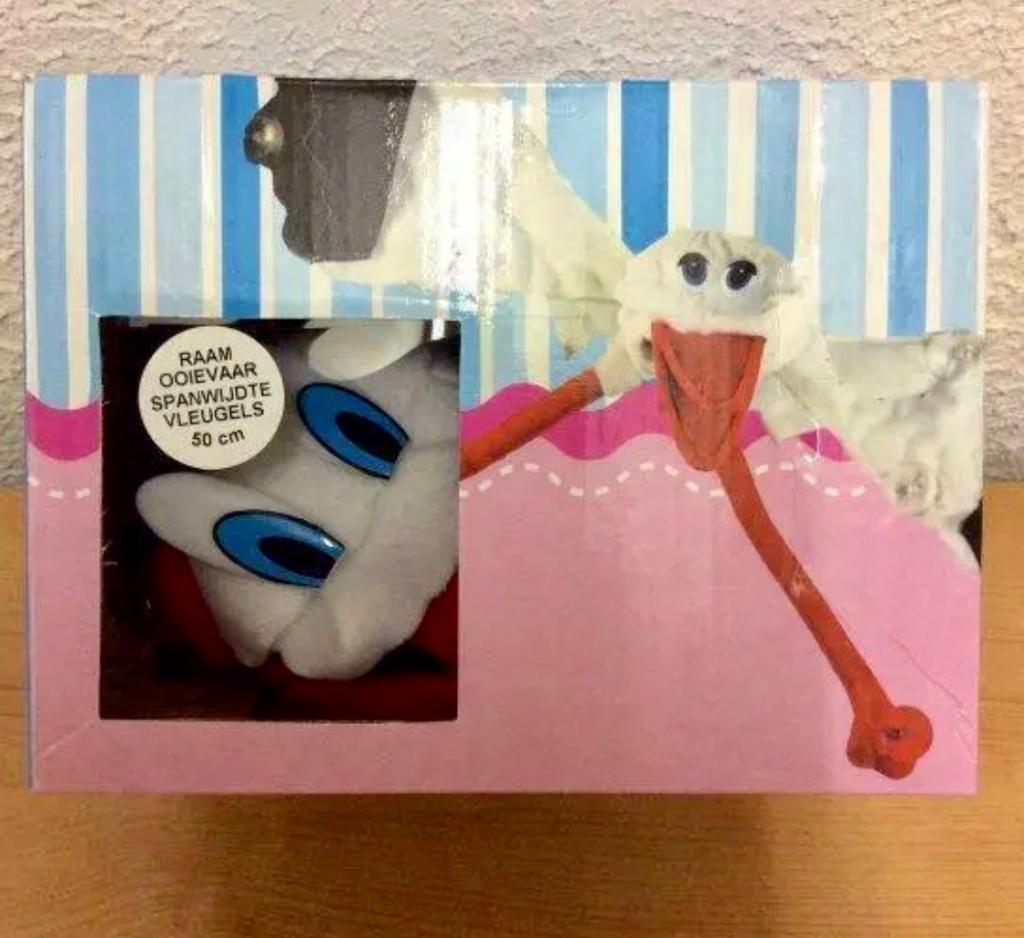 Prachtige raam ooievaar voor versiering bij geboorte. Nieuw!, Kinderen en Baby's, Kraamcadeaus en Geboorteborden, Ophalen of Verzenden